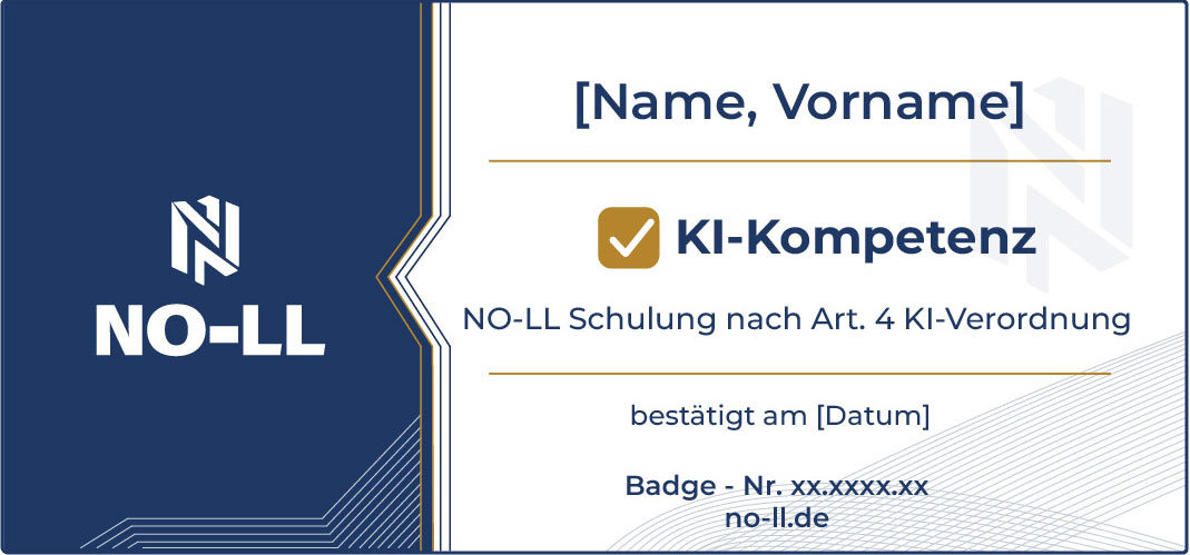 NO‑LL KI-Kompetenz-Badge – KI‑Kompetenz, Art. 4 KI-Verordnung